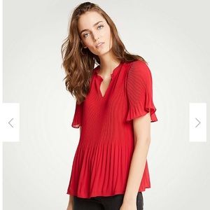 ANN TAYLOR Pleated Blouse Size Large